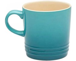 Cappuccino Mok - Koffiekop Steengoed - Warme Dranken - Houdt Lang Warm - 200 ml - Blauwgroen