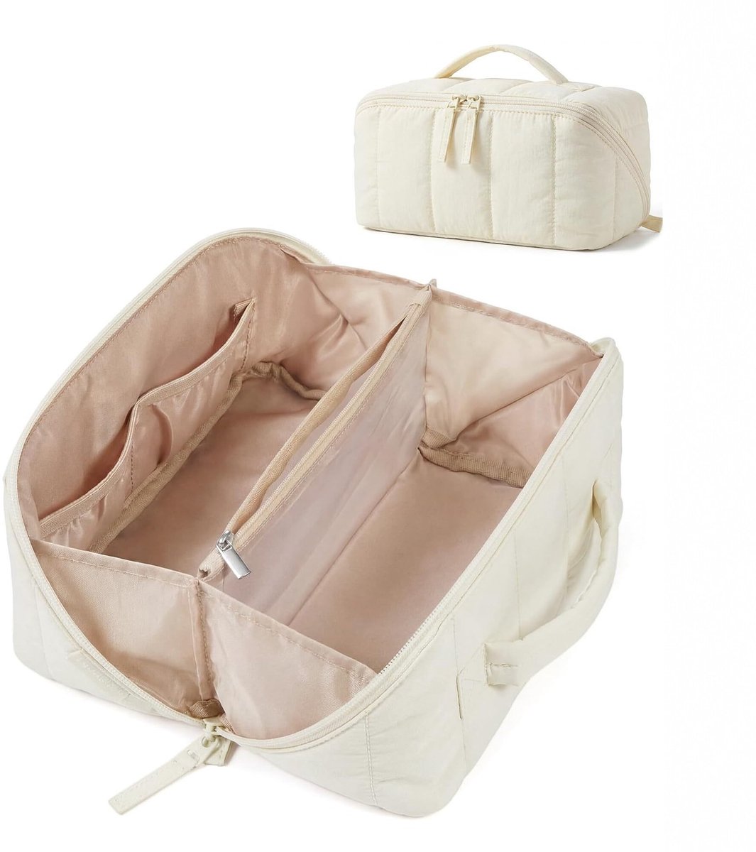 Dailygoods - Grote Cosmeticatas voor Dames - Draagbare Make-uptas met Handvat en Scheidingsinzet
