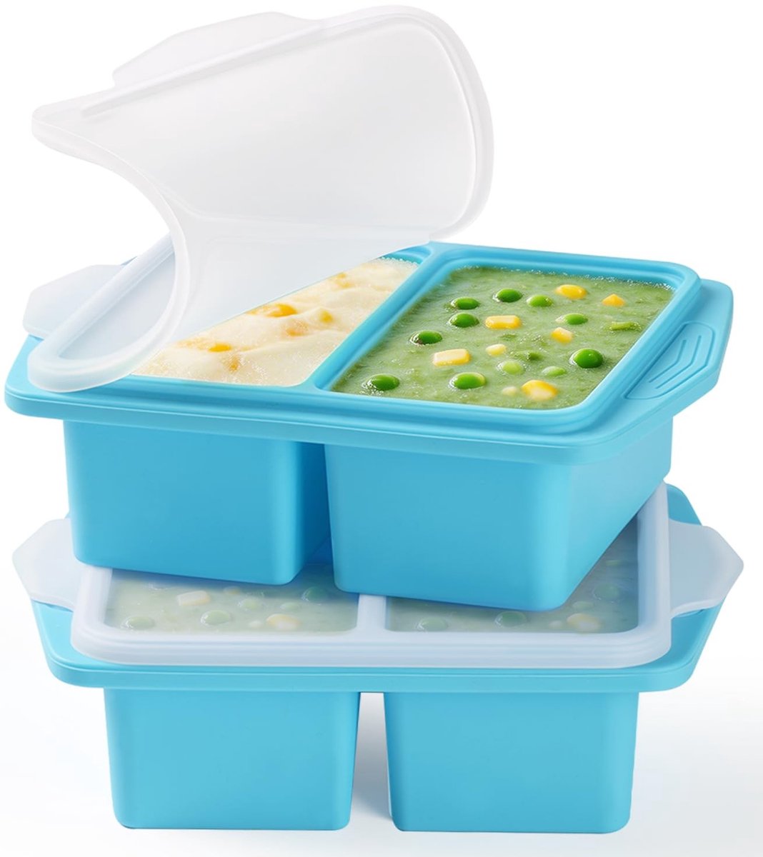 Dailygoods- Vriesbakjes 250 ML - Vriesbakjes met Deksel - BPA-vrij - Siliconen - Stapelbaar - Geschikt voor Oven en Vaatwasser - Voedselopslagbakjes
