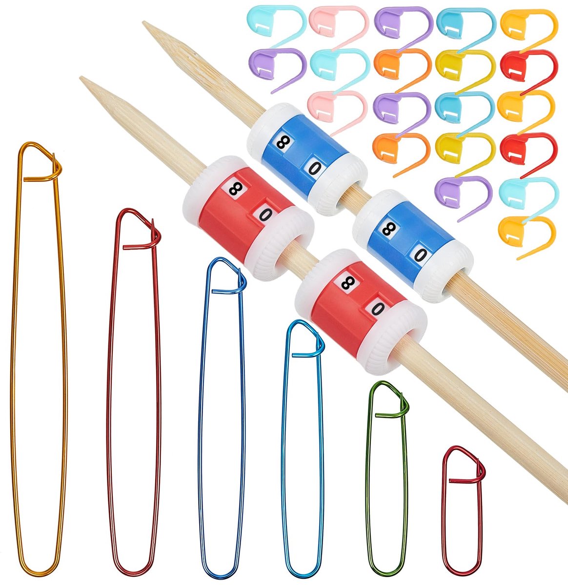 Dailygoods - Compleet Breiaccessoire Set - Inclusief Rijtellertjes, Steekmarkeerders en Steekhouders