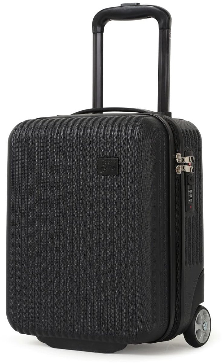 SnelShoppen - CabinFly Cruisair Handbagagekoffer 40 x 30 x 20 cm voor Wizzair Transavia Vueling Eurowings EasyJet - Zwarte Reis Koffer voor Onder de S