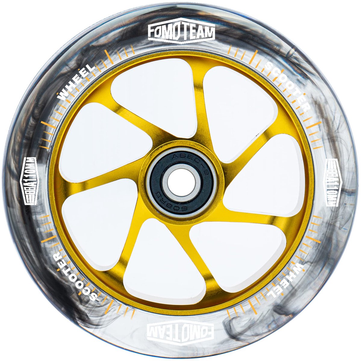SnelShoppen - Fomo Team Pro Stunt-stepwielen 110 mm x 24 mm met Aquareleffect, ABEC-9 Kogellagers, 2-Pack Vervangende Stepwielen voor Stuntsteps, Skat