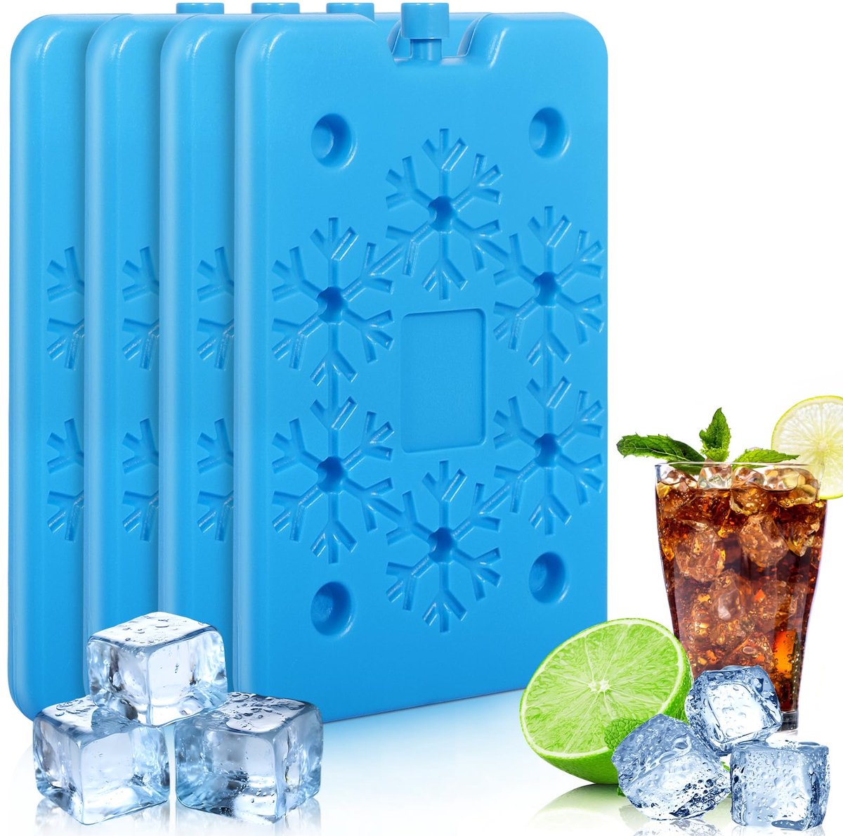 Dailygoods - Set van 4 Koelaccu's voor Koeltas - Herbruikbare Ultra-Dunne Koelelementen