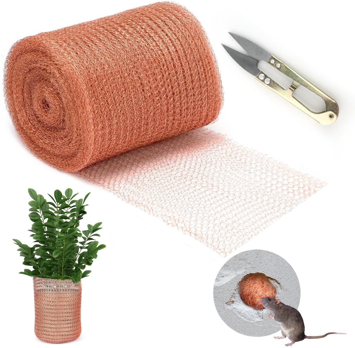 Dailygoods- Kopergaas Anti Slakken - Kopergaas Rol 12,7 cm x 9 m - Plantenbescherming - Snijbaar Koperband - Hoogwaardige Koperkwaliteit - Blokkeert Ongedierte