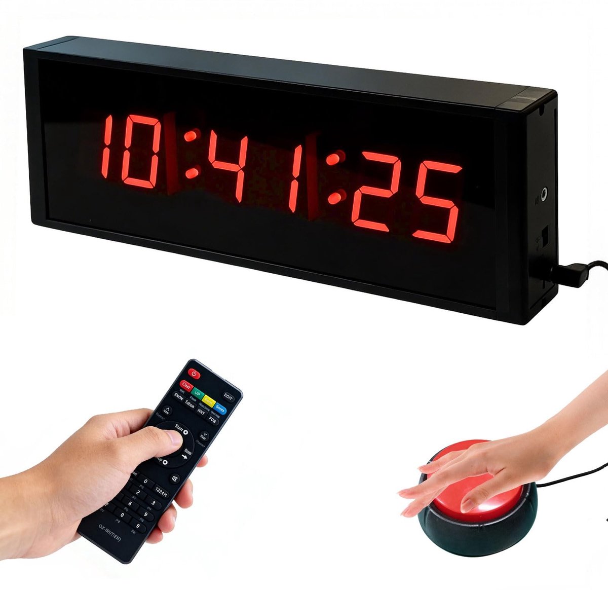 Dailygoods- Gym Timer met Afstandsbediening - Digitale Wandklok - Stopwatch - Countdown Timer - LED Display - Verstelbare Helderheid - Fitness Timer