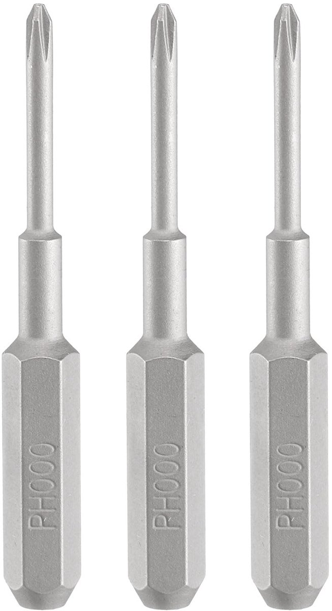 SnelShoppen - 3-delige PH000 Phillips Schroevendraaier Bit Set - 5/32 Inch Hex Shank - 35mm Magnetische S2 Stalen Bits voor Elektrische Schroevendraai