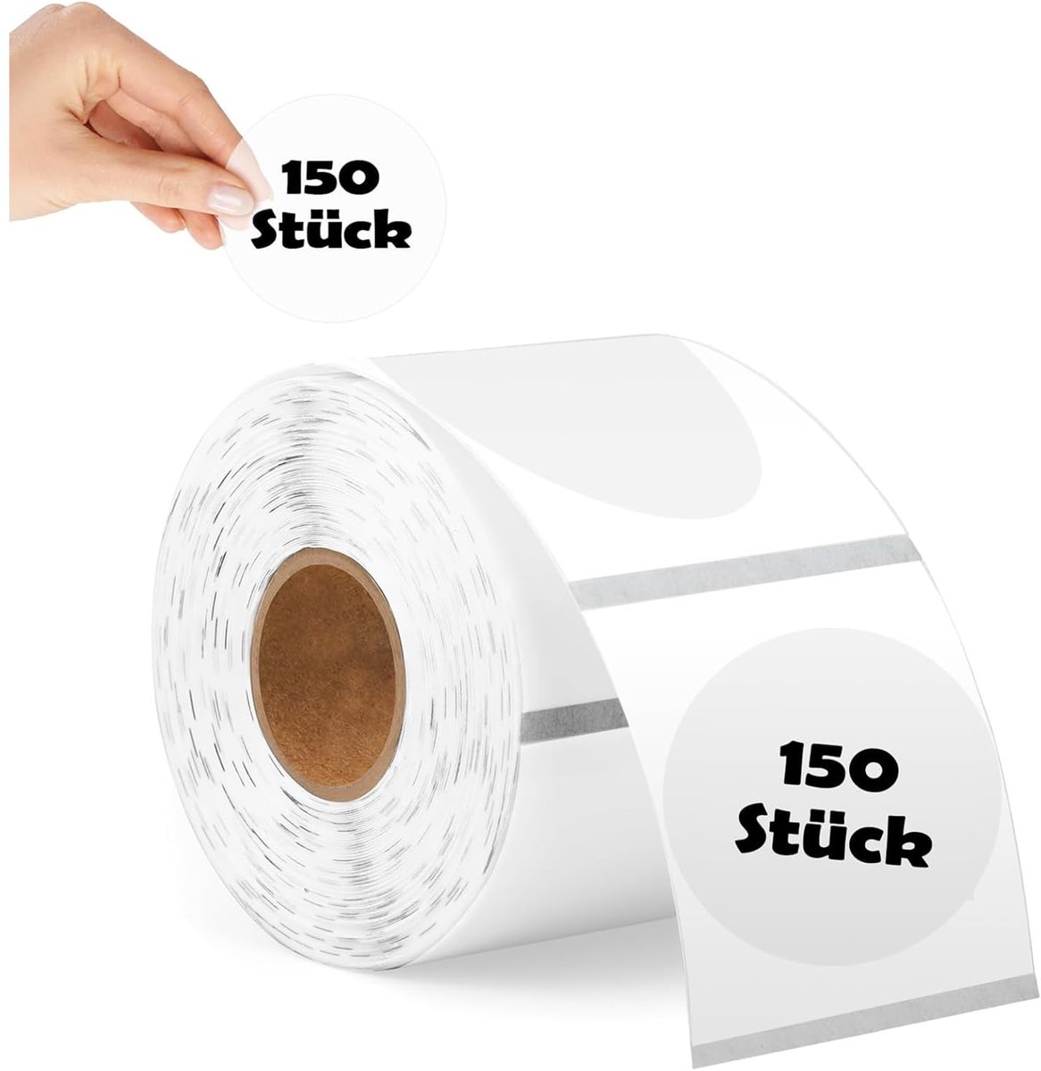 Dailygoods - 150 Stuks Transparante Thermische Labels - 50mm x 50mm Ronde Stickers
