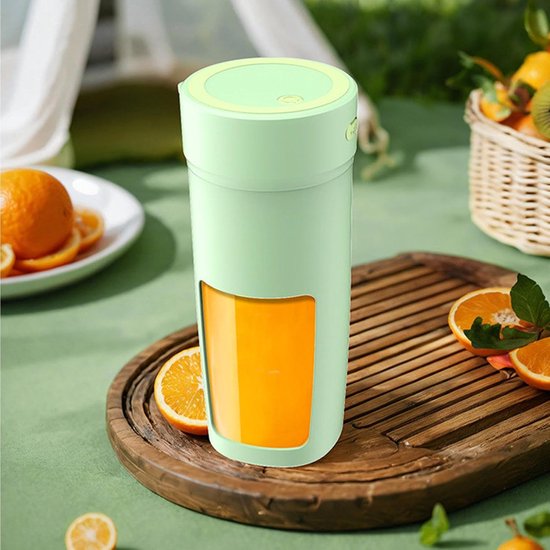 Draadloze Draagbare Blender in Mintgroen met 6 Roestvrijstalen Mesjes en Grote Inhoud - Oplaadbaar, voor Smoothies, Verse Sappen & Onderweg — afbeelding 3