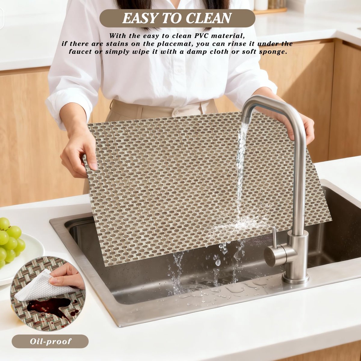 Dailygoods - Set van 6 Hittebestendige Placemat en Onderzetters