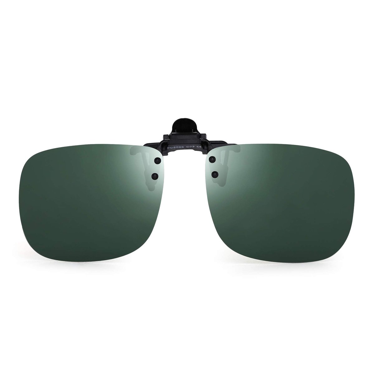 SnelShoppen - Gepolariseerde Clip-On Zonnebril voor Correctiebril - Opklapbare Lens - Groen - One Size - Ideaal voor Feest, Camping en Buitenactivitei
