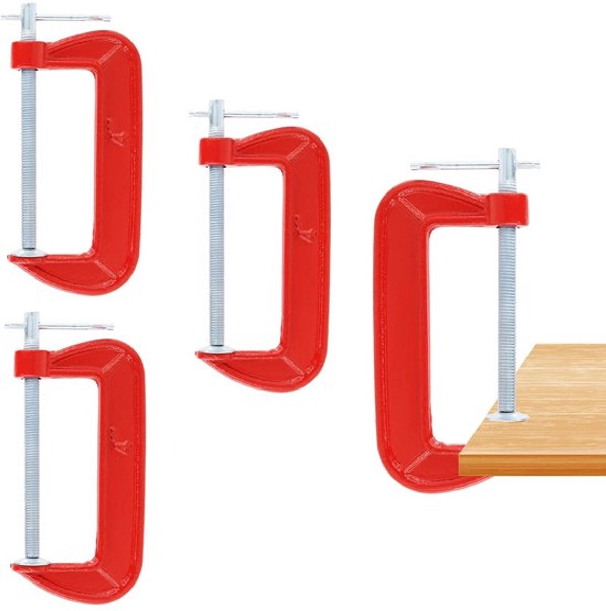 Klemmen 4 Inch - 4 Stuks - Metalen C-Klemmen - G-Klemmen - Bevestiging - Houtbewerking - Gietijzer voor Sterkte - Klem
