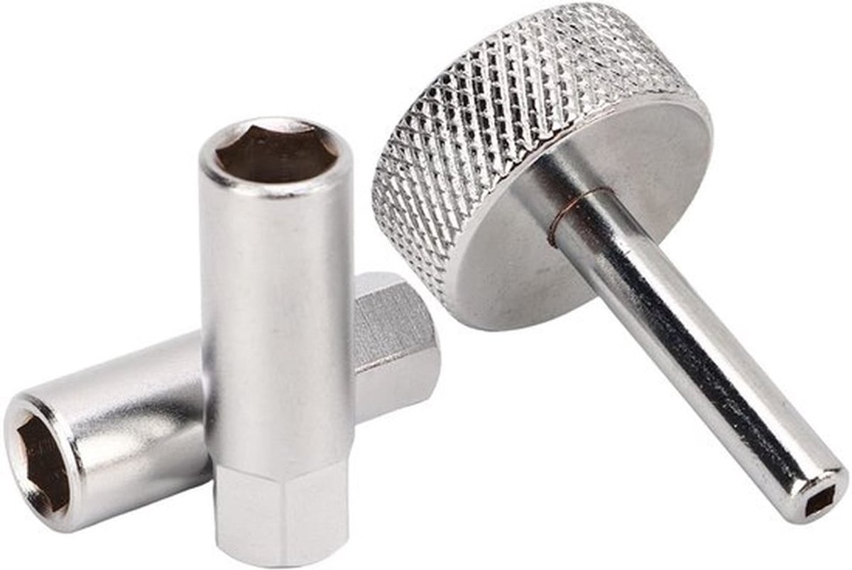 Verstelbare Sleutels Set van 3 - Ventielontgrendeling - Chroom-vanadium-staal - Past op ATV/motoren - Hoogwaardige hardheid - Inclusief 2 x Lockut Socket - Instelgereedschap