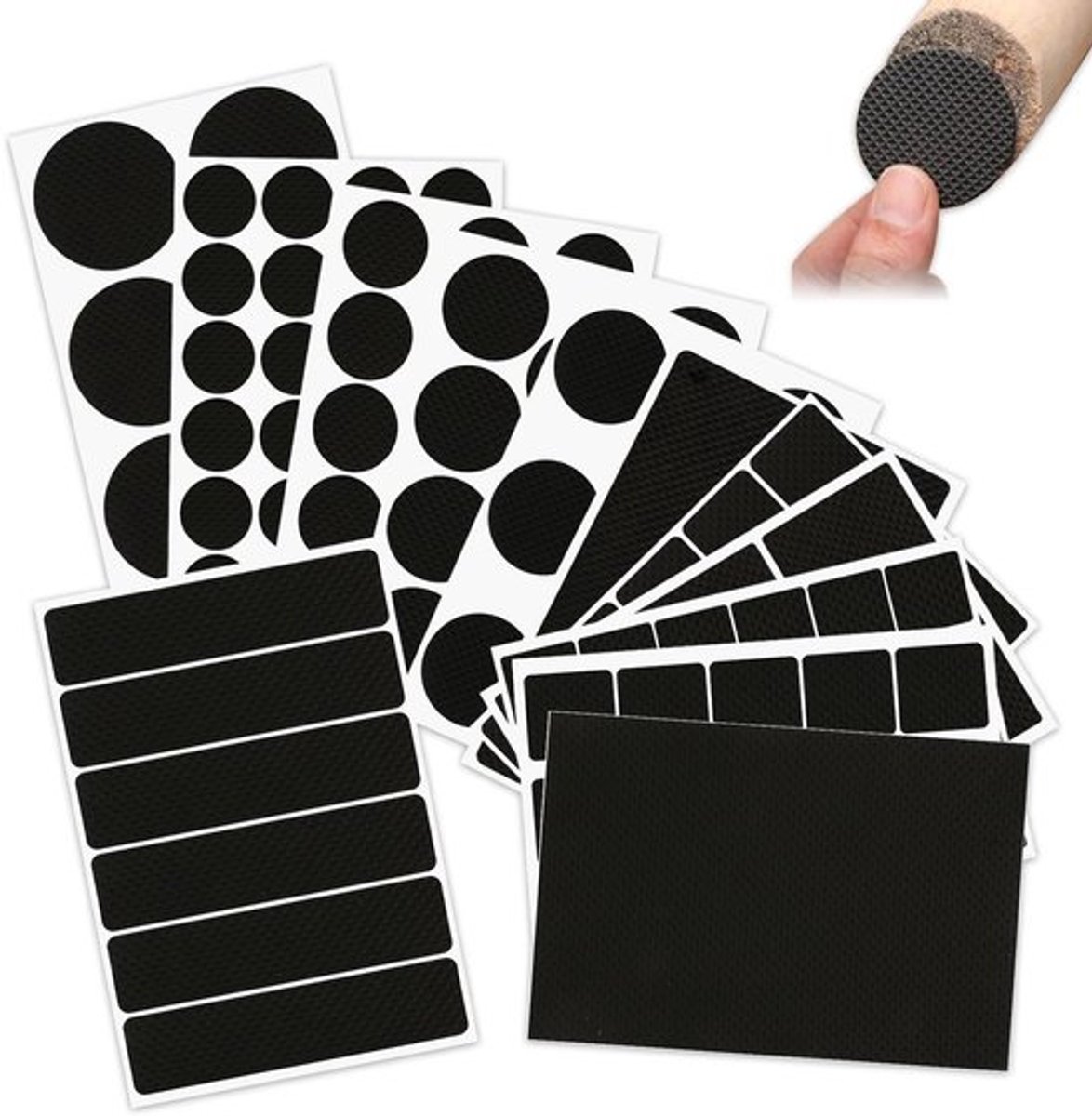 Antisliponderleggers - Antisliponderleggers - Zelfklevend - Zwart - Meubelstoppers - Ideaal voor meubels en vloeren - 96 stuks