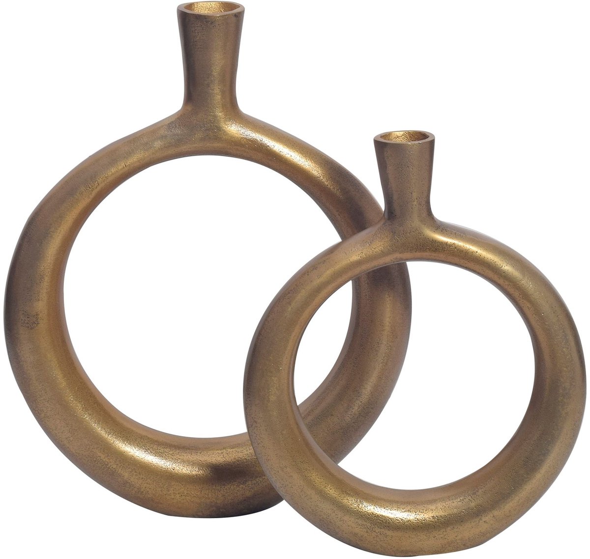 Vaas goud aluminium donut set 2 - WL7.175
