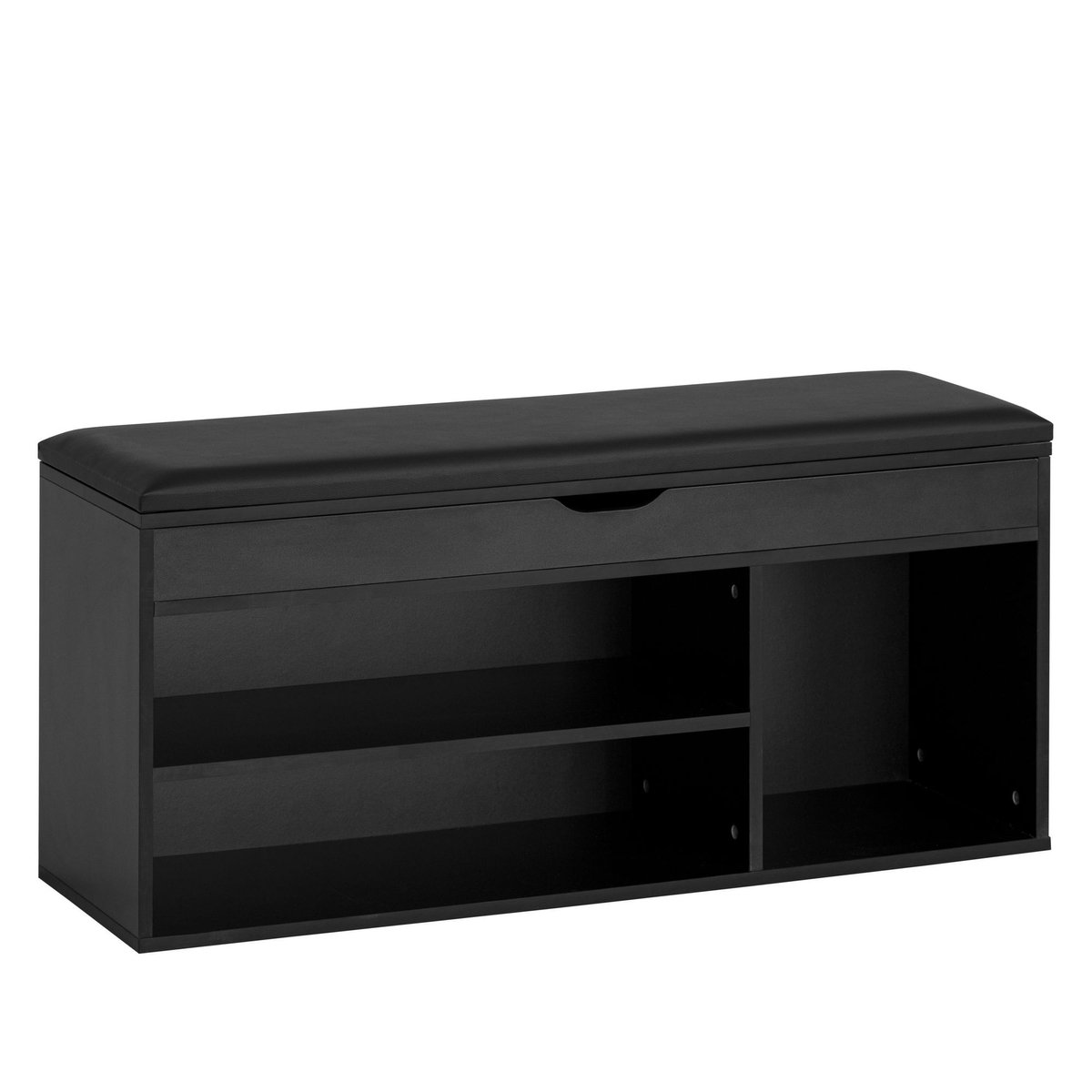 Bank zwart kunstleer 104 cm breed