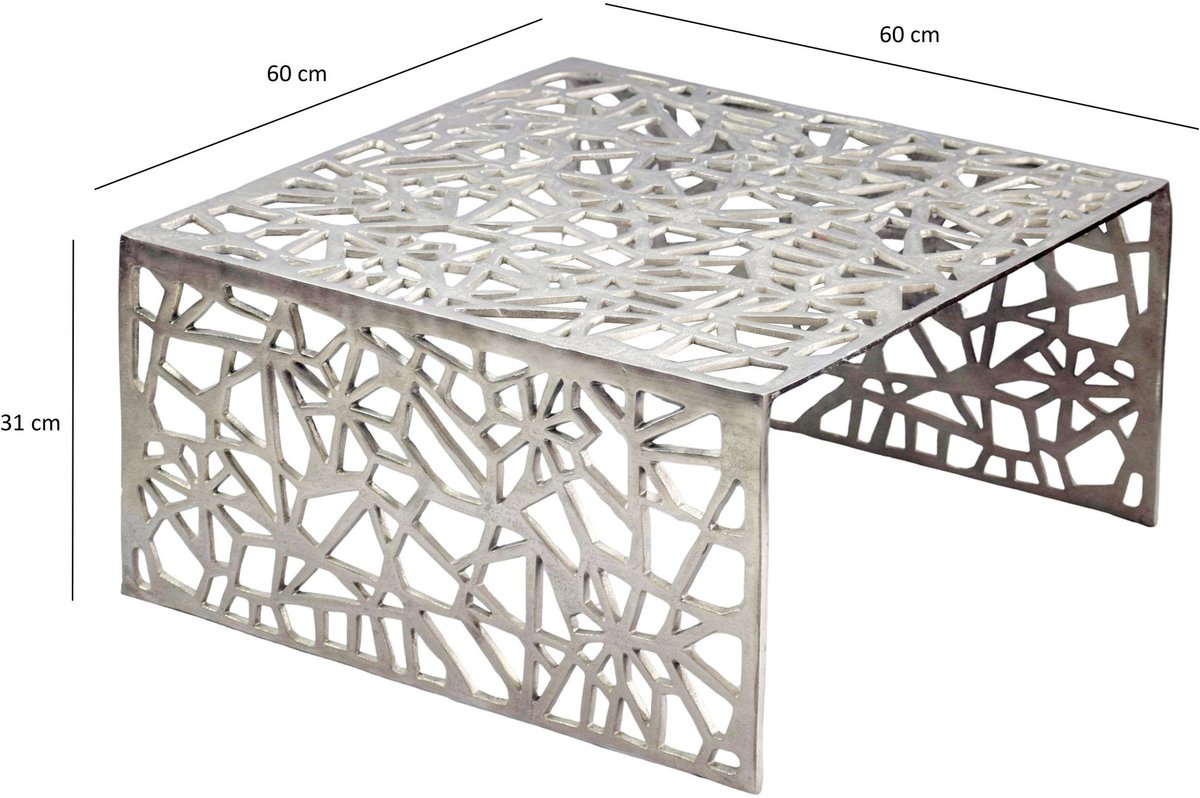 Salontafel aluminium zilver 60 cm - WL7.502