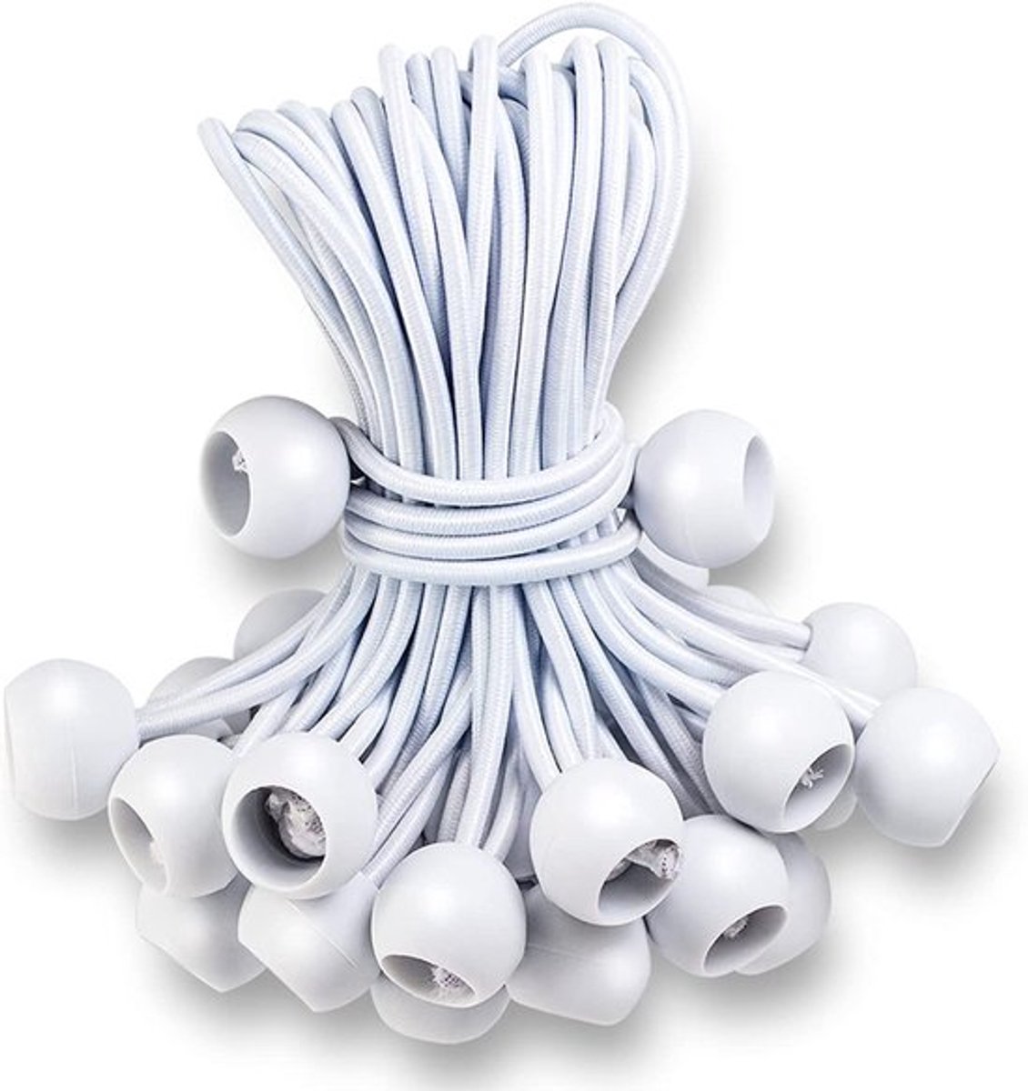 Bungee-touw 100 stuks - Bungee-touw met bal - Zeilspanner 15 cm - Antislip - Voor tenten/camping - Rubber materiaal - Bungeekoord