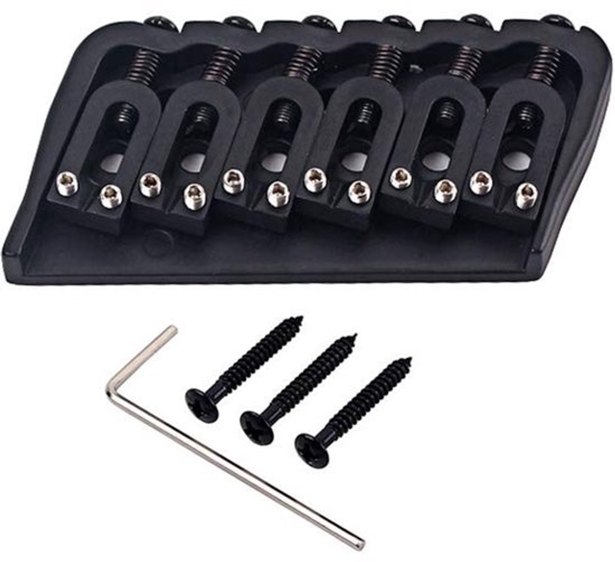 - Zadelbrug - Elektrische Gitaar - Upgrade voor Hardtail Strat of Tele - 6 Snarige Brug - Professionele Kwaliteit - Vaste Brug