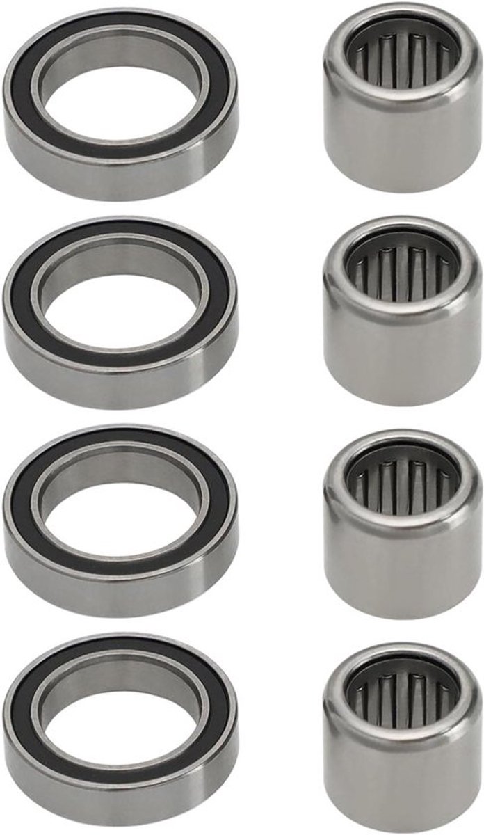 Fietspedaallagers 8 stuks 18x12x4mm compatibel met LOOK KEO - Diepe groefkogellagers + HK0810 Naaldrollagers 12x8x10mm