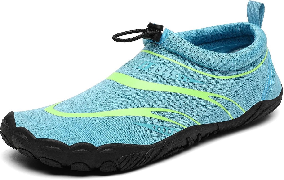 SnelShoppen - Uniseks Badschoenen, Ademend Mesh, Sneldrogend, Aquaschoenen voor Zomer, Maat 36-46, Azuurblauw, Ideaal voor Strand, Zwembad, Vakantie