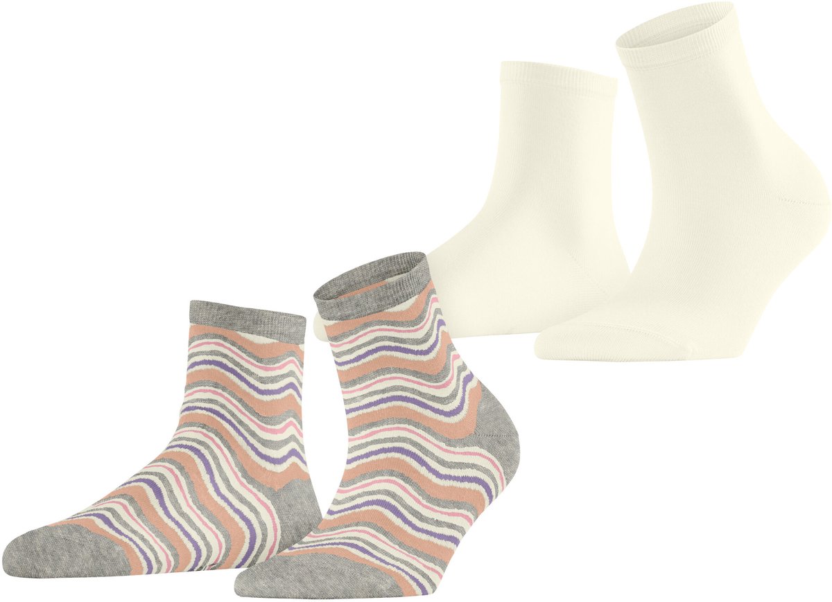 Esprit Watercolor 2-Pack gedessineerd katoen Multipack Sokken dames veelkleurig - maat 35-38
