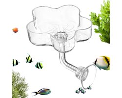 Aquarium Voederbak - Visvoer Houder - Voeren van Vissen - Voorkomt Voedselverspilling - 6 x 6 x 4 cm - Transparant