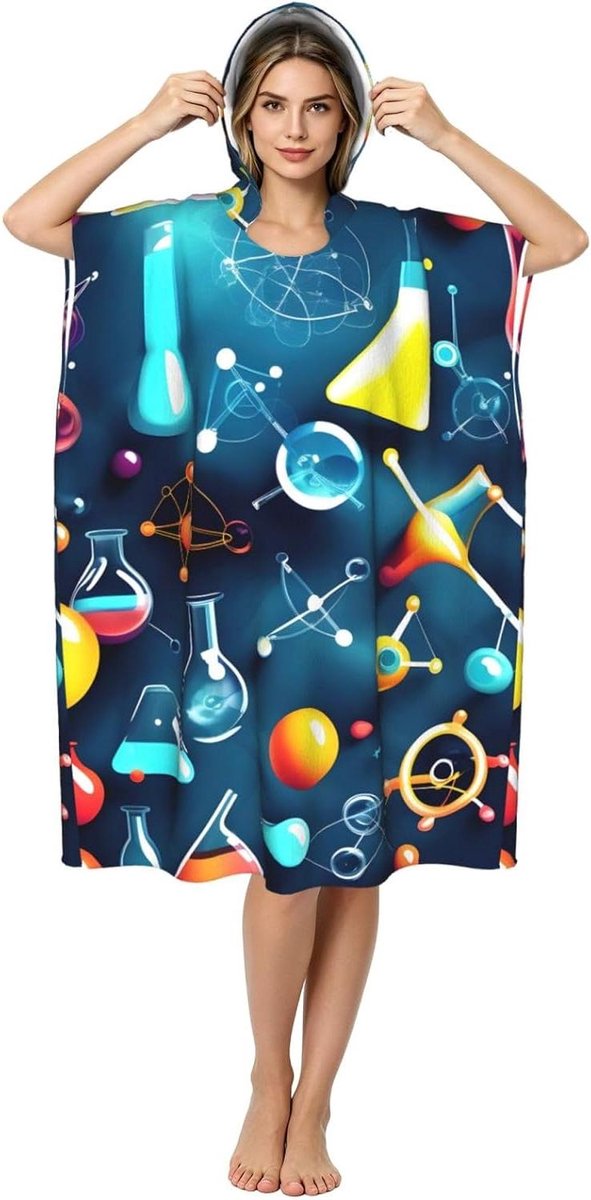 Surf Poncho Handdoek - Badjas Hoodie - Omkleden Strand - Sneldrogend Microvezel - 90 x 110 cm - Zwart