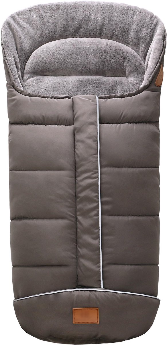 SnelShoppen - Universele thermische voetenzak voor kinderwagen, waterdicht, winddicht, antislip oppervlak, capuchon met trekkoord, donkergrijs, ideaal