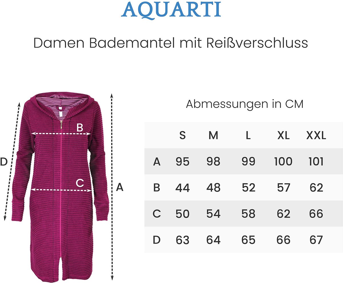 SnelShoppen - Dames Badjas met Rits en Capuchon - Streeppatroon Donkerblauw M - Zacht, Comfortabel, Ideaal voor Thuis, Wellness en Relaxen