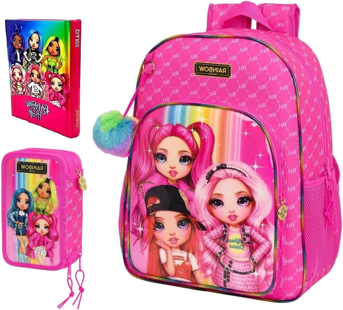Schoolrugzak met etui - Kinderrugzak Pennenhouder - Naar school gaan - Compleet met dagboek