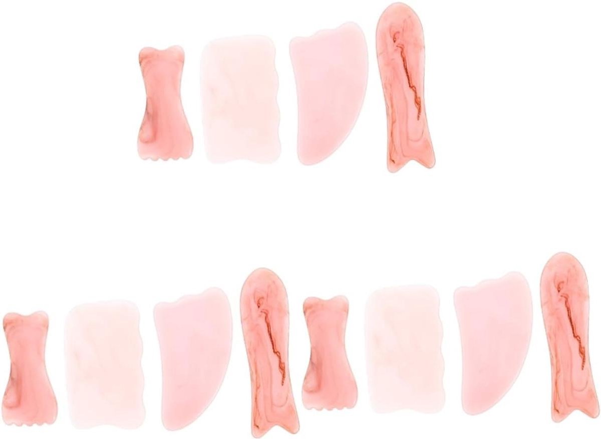 Gua Sha Set - Schraapbord Lichaamsschraper - Spierpijn Verlichten - Traditionele Chinese Massage - 12.4 cm - Roze