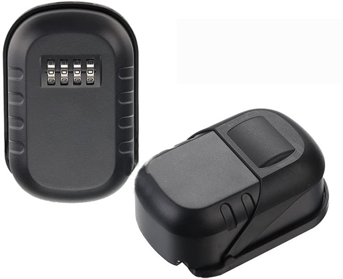 Dailygoods - 4-Cijferige Combinatiesleutel Wandmontage Sleutelkluis Zwart
