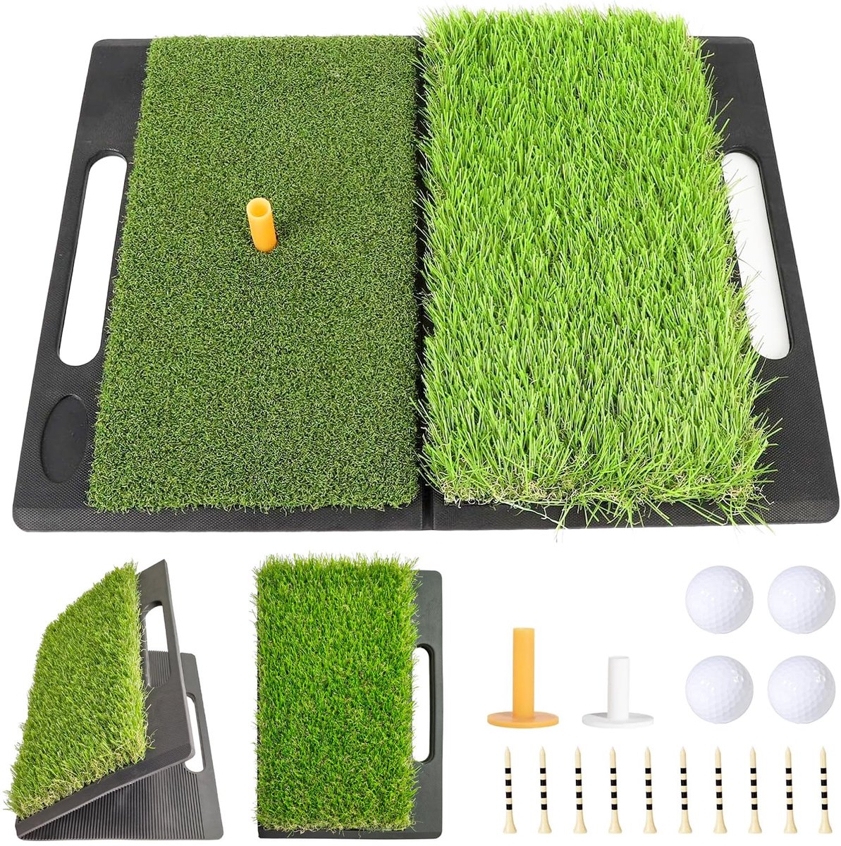 Dailygoods - Draagbare Golfafslagmat met 4 Golfballen en Accessoires