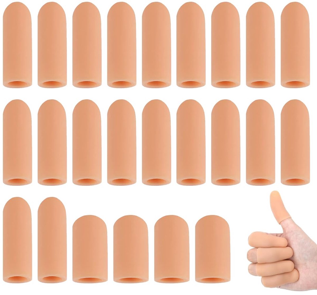 Dailygoods - 24 stuks siliconen vingerhoeden voor vingerbescherming - Herbruikbare gelbescherming