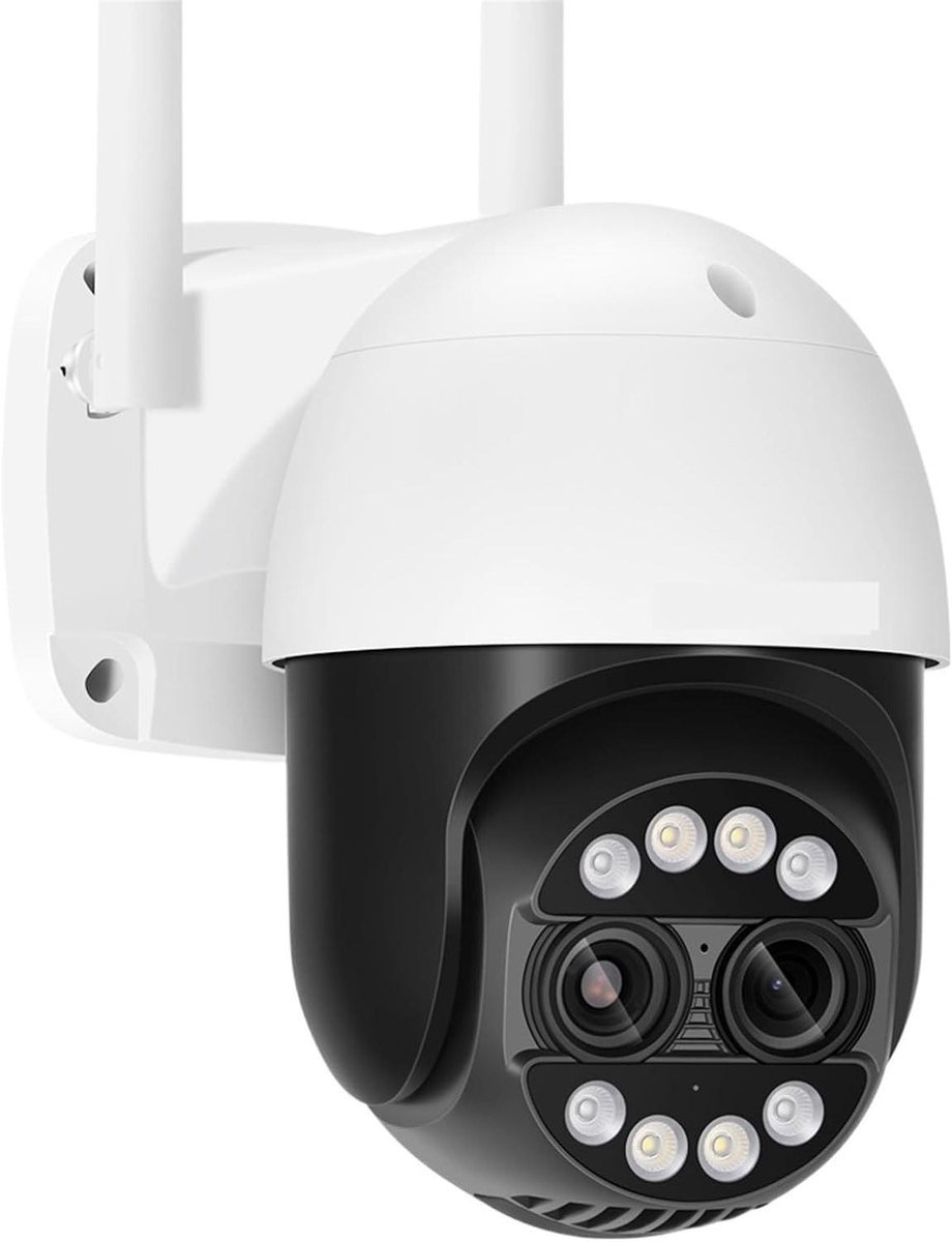 PTZ IP Camera - Beveiligingscamera Buiten - Huis Beveiligen - Dubbele Lens 8x Zoom - 8MP 4K - Wit