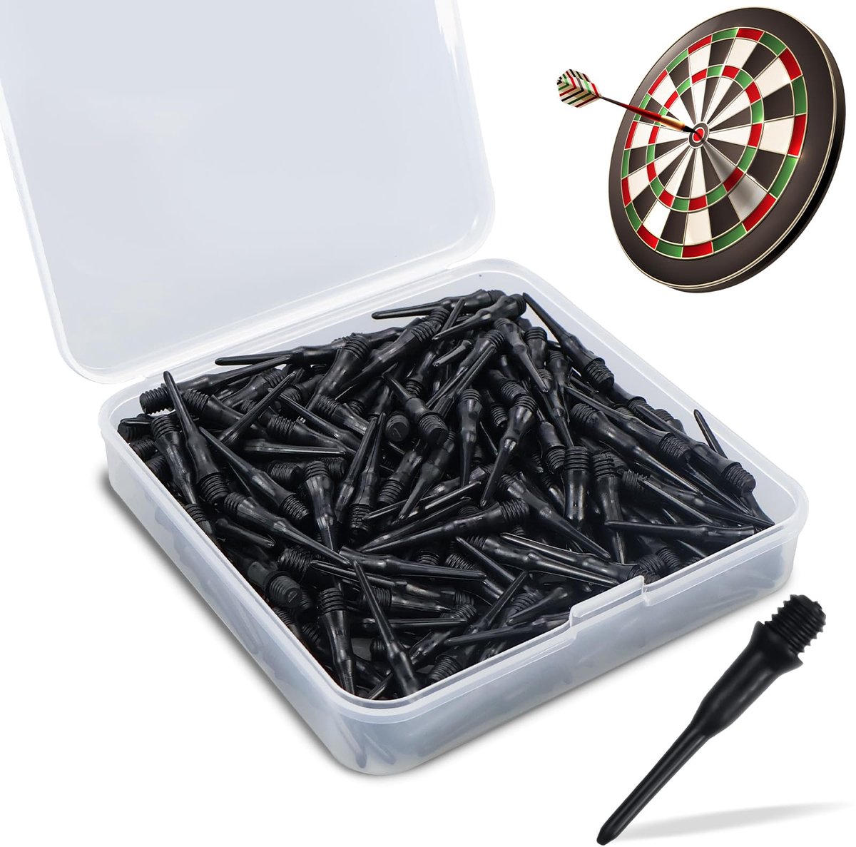 Dailygoods - 200 Stuks Zachte Dart Tips - Plastic Vervangtips voor Dartpijlen
