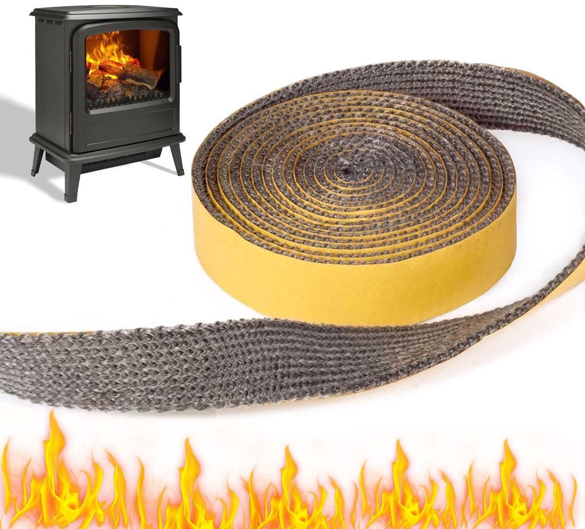 Dailygoods- Ovenafdichtband 25 mm - Afdichtingsband - Afdichtingstape Waterdicht - Zelfklevend - Glasvezel - Compact en eenvoudig op te bergen