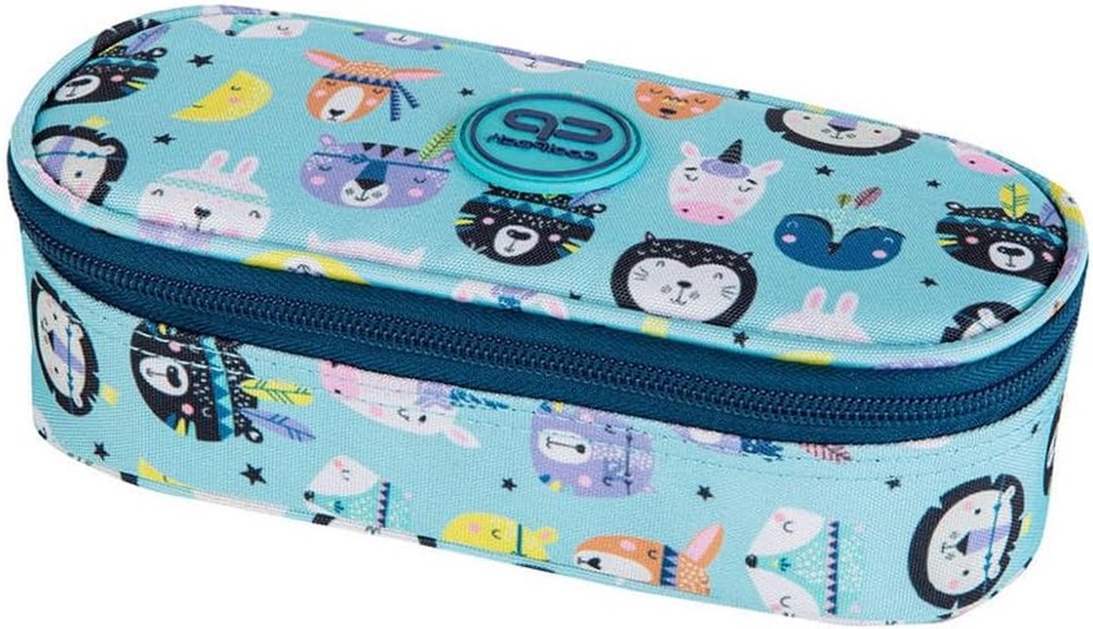 Etui CAMPUS Indian Zoo - Pennendoosje Pennenbakje - Schoolspullen Organiseren - Verstevigde Wanden - 23 x 9 x 5 cm