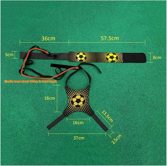 Voetbal Trainingsapparaat - Solotrainer Voetbal - Balvaardigheid Verbeteren - Elastische Bal Riem - Taglia unica - Zwart — afbeelding 4