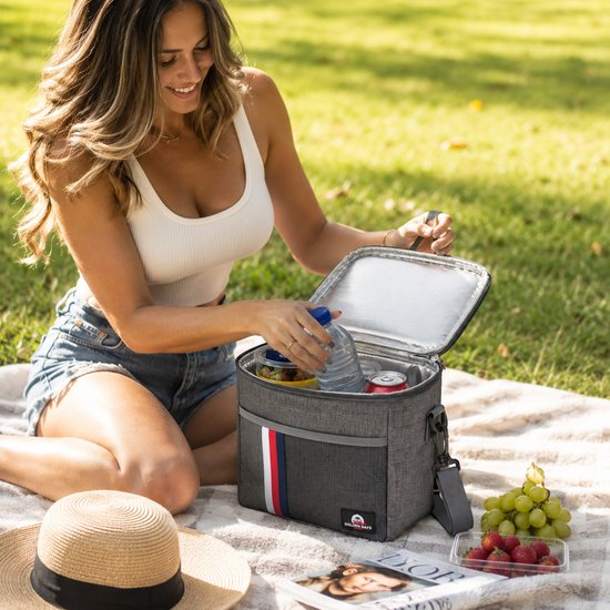 Eurocatch Koeltas 25x18x20 cm - Inclusief 2 Coolpacks - Geïsoleerde Coolbag - 600D Oxford van Eurocatch — afbeelding 3