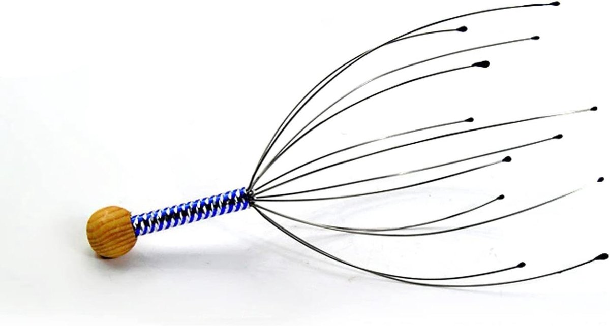 Hoofdmassage Tintler - Hoofdhuidkrabber Stimulator - Stress Verlichten - Hoge Elasticiteit Staaldraad - 22 x 9 x 9 cm - Silver