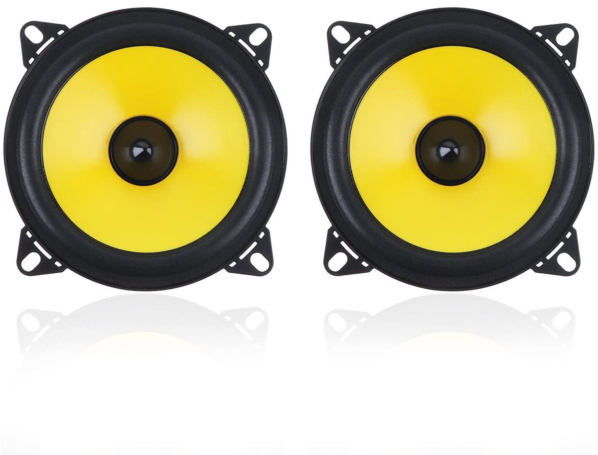 SnelShoppen - 2 Stuks 4" 10 CM 60W 2-Weg Full Range Auto Audio Stereo Speakers - Universele Luidsprekers voor Auto - Hoogwaardige Geluidskwaliteit voo