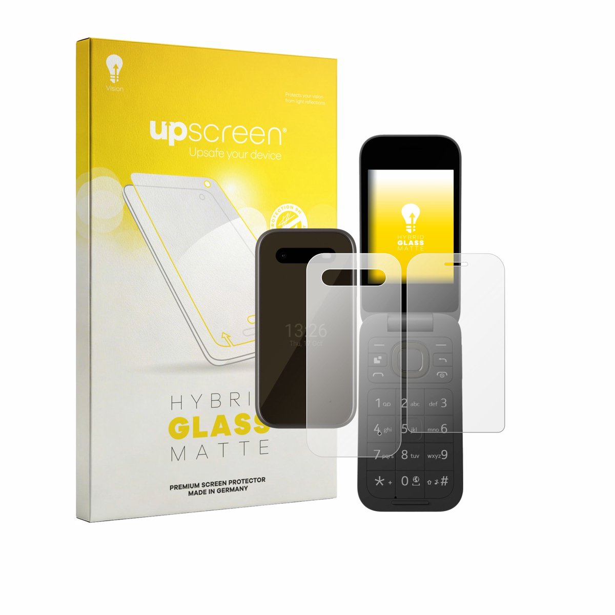 upscreen - Screenprotector voor HMD 2660 Flip 4G (Voor+Achter) - Folie Beschermfolie Beschermglas matte