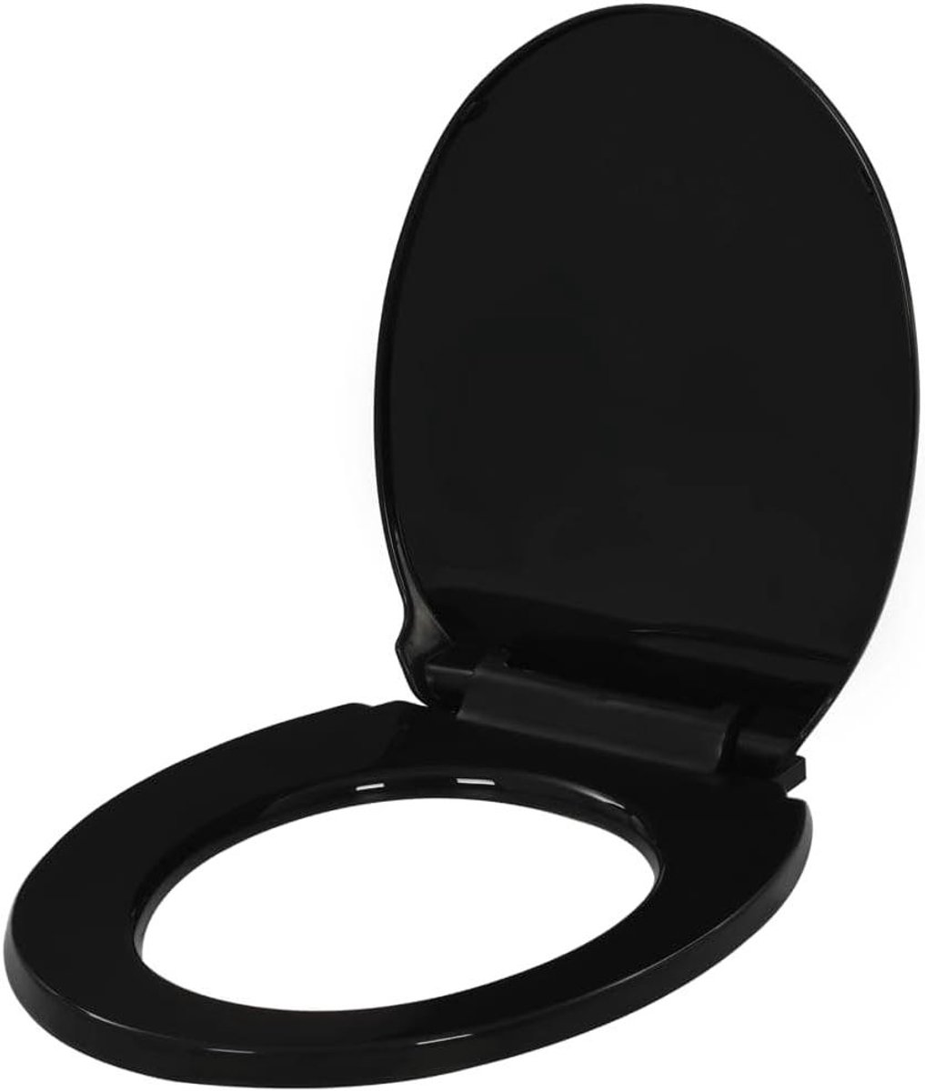 Toiletbril - Toiletdeksel WC-bril - Hygiënisch Gemak - Soft-close Quick-Release - 425 x 34 cm - Zwart