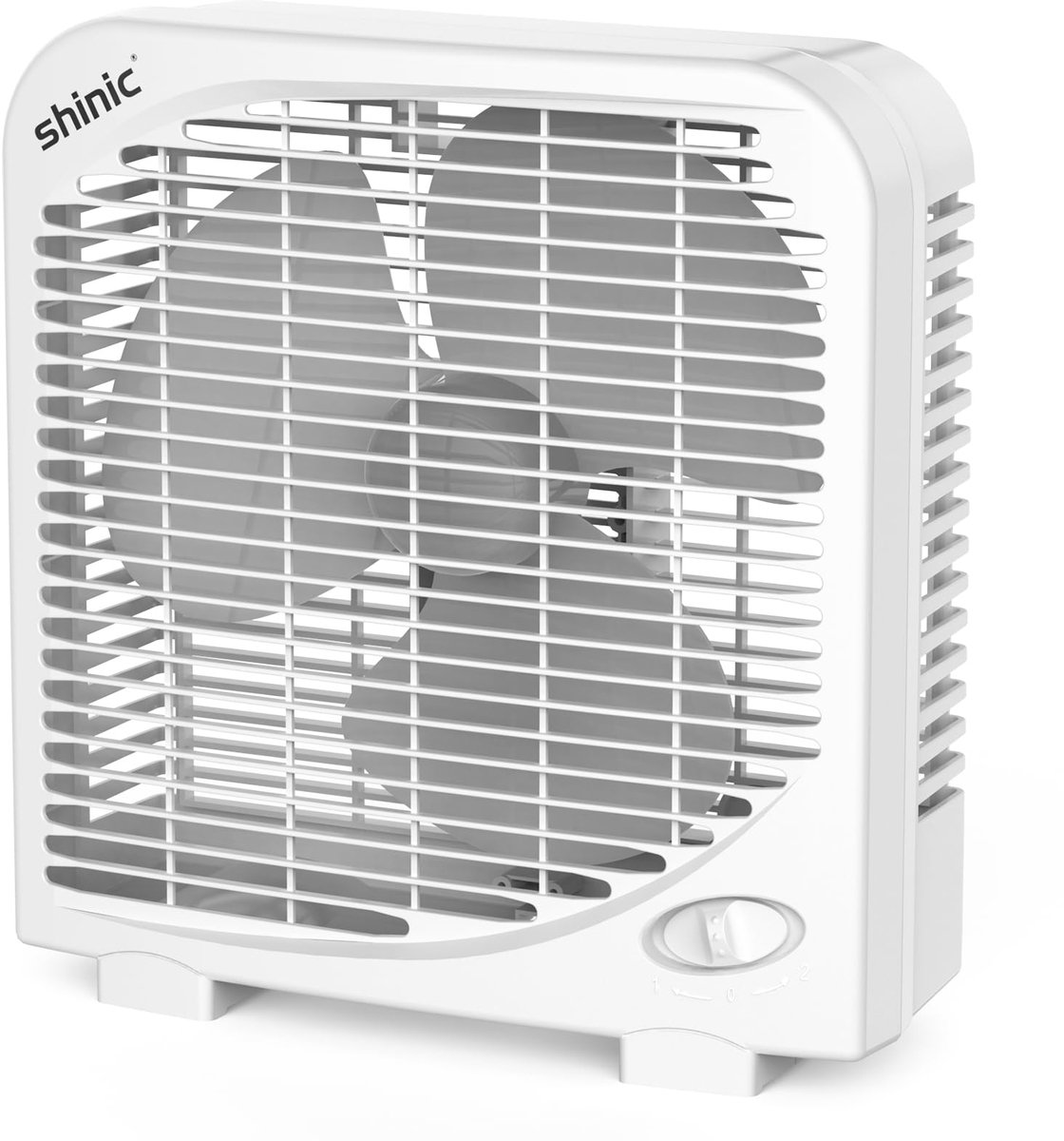 SnelShoppen - Tafelventilator 25 cm, Stil en Energiebesparend, 2 Snelheden, Draagbare Ventilator voor Slaapkamer, Kantoor, Werkplaats - Wit