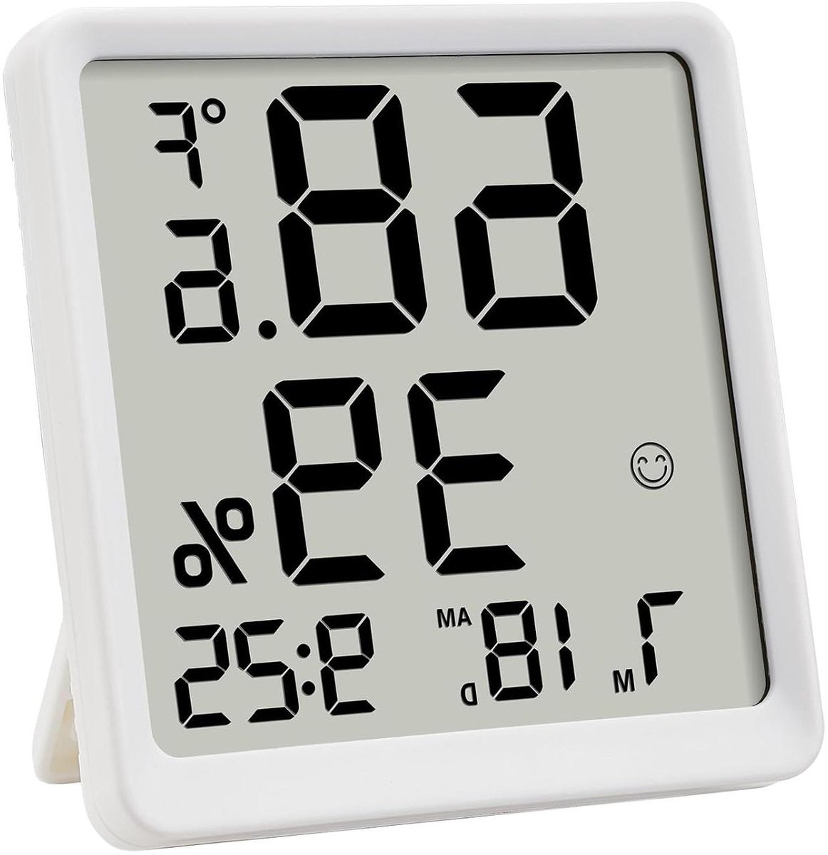 Digitale Hygrometer Thermometer - Temperatuur Vochtigheid Meter - Binnenklimaat Monitoren - Luchtcomfort Weergave - 8 x 8 x 2 cm