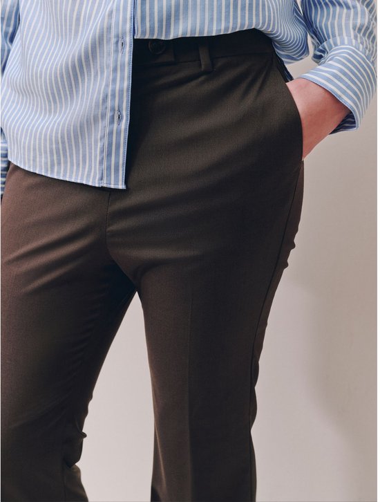 Next - Dames - Modieus gesneden bootcut petite broek met wol - Petite - Bruin