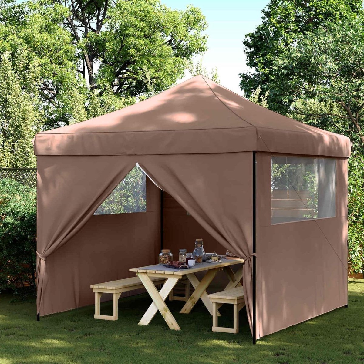 Moderne Partytent - Pop-up Tent Tuinfeest - Buitenfeesten Organiseren - Waterafstotend Oxford Weefsel - 292 x 292 x 315 cm