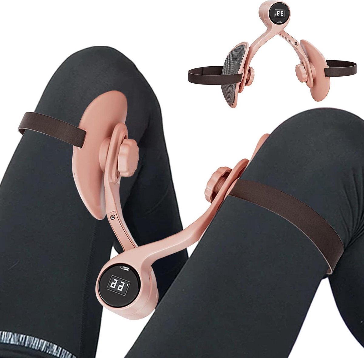 Bekkenbodemtrainer - PC spiertrainer - Thuistraining - Adaptief beenontwerp - 22 x 20.5 x 7 cm - Roze