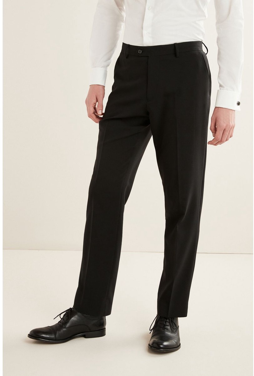 Next - Heren - Normale Pasvorm - Must-have kostuum: pantalon - Zwart